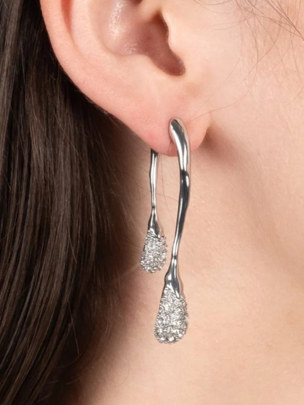 ALEXIS BITTAR Solanales Crystal Front Back Double Drop Earrings - Picture 4 of 7